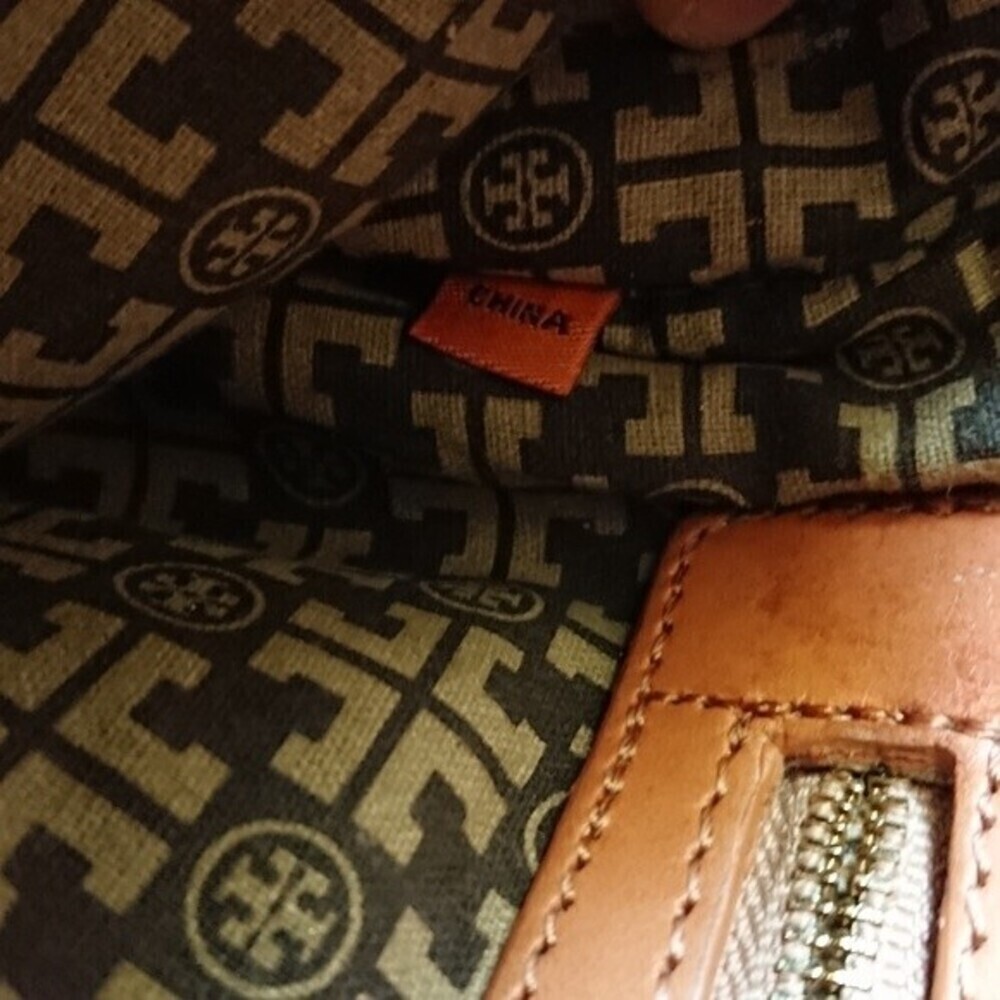 Tory Burch dark blue Canvas with leather Trim Clutch - Picture 8 of 12